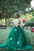Alyssa Dress Emerald & White